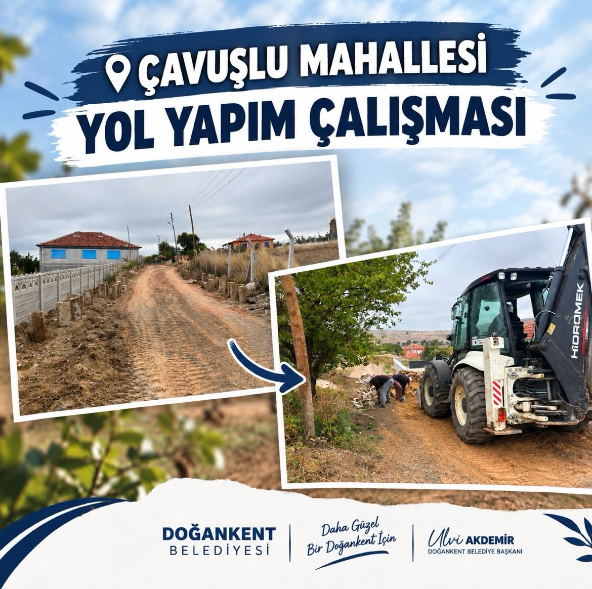 Çavuşlu Mahallemizde kilitli parke taşı yapımı çalışmalarımız başlamıştır.  Mahallemizin ulaşımını daha konforlu ve güvenli hale getirmek amacıyla çalışmalarımızı sürdürüyoruz.